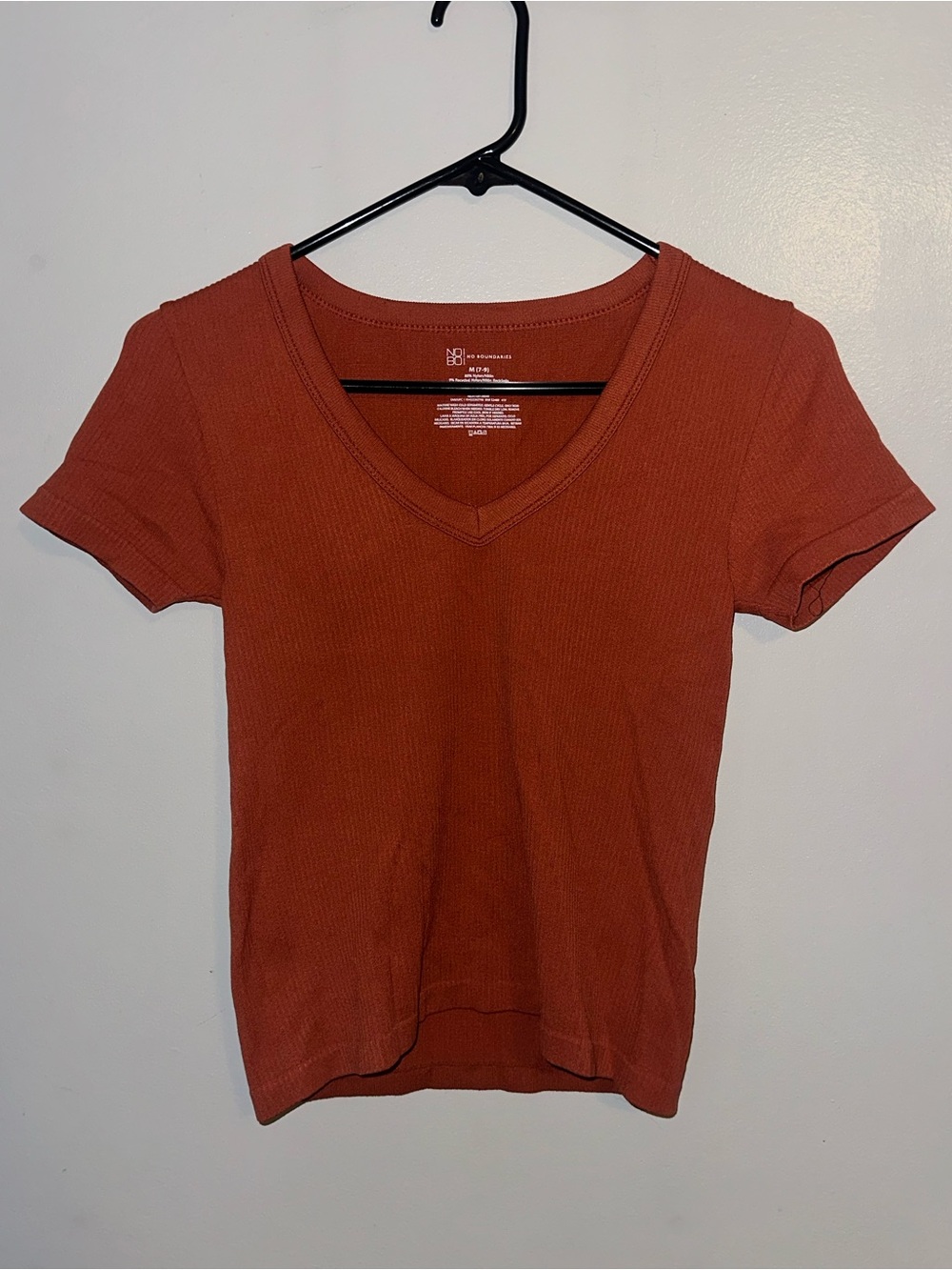 No Boundaries Ribbed V‑Neck Short Sleeve Top - 3 pack